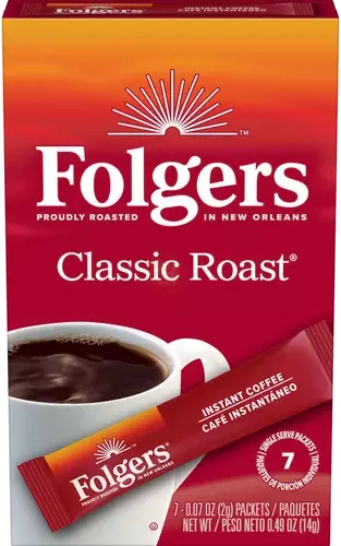 Folgers Classic Roast Instant Coffee, Single Serve Packets