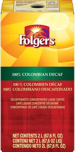 Folgers 100% Colombian Decaffeinated Liquid Coffee, 2-Liter