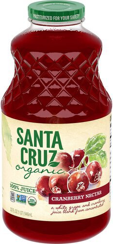 Santa Cruz Organic Cranberry Nectar Juice Blend, 32 Ounces