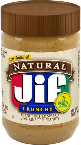 Jif Natural Crunchy Peanut Butter Spread – Contains 90% Peanuts, 16 Ounces