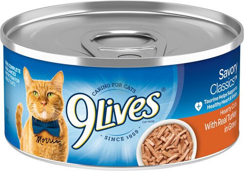 9Lives Hearty Cuts With Real Turkey In Gravy Wet Cat Food, 5.5-Ounce Can