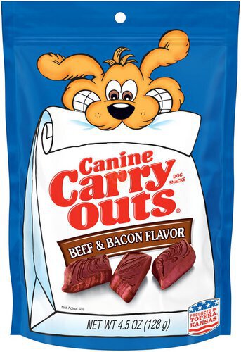 Canine Carry Outs Beef & Bacon Flavor Dog Treats, 4.5oz Bag