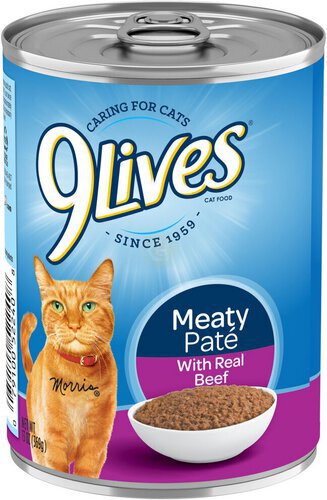 9Lives Meaty Paté With Real Beef Wet Cat Food, 13-Ounce