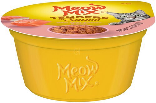 Meow Mix Tenders in Sauce Wet Cat Food With REAL Salmon & Crab, 2.75 Oz. Cup (Packaging And Formulation Updates Underway)