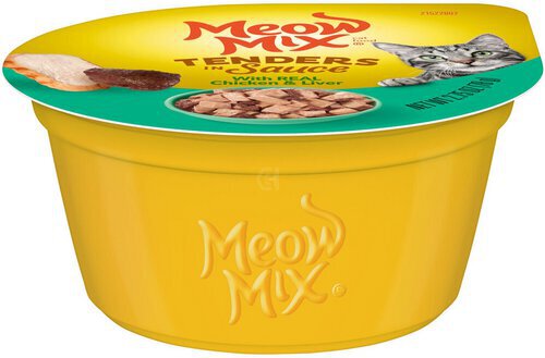 Meow Mix Tenders in Sauce Wet Cat Food With REAL Chicken & Liver, 2.75 Oz. Cup (Packaging And Formulation Updates Underway)