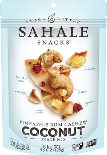 Sahale Snacks Pineapple Rum Cashew Coconut Snack Mix, 4.5 Ounces (Pack of 6)