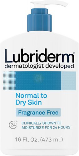Lubriderm Daily Moisture Hydrating Unscented Body Lotion with Pro-Vitamin B5 for Normal-to-Dry Skin for Healthy-Looking Skin, Non-Greasy and Fragrance-Free Lotion, 16 fl. oz