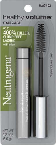 Neutrogena Healthy Volume Lash-Plumping Mascara, Volumizing and Conditioning Mascara with Olive Oil to Build Fuller Lashes, Clump-, Smudge- and Flake-Free, Black 02, 0.21 oz
