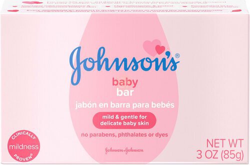 Johnson's Baby Body Soap Bar, Gentle for Baby Bath and Skin Care, Hypoallergenic and Dermatologist Tested, Paraben Free, Phthalate-Free, Dye-Free, 3 oz