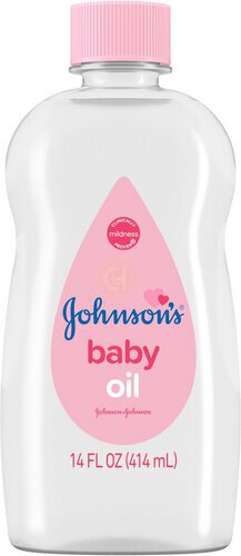 Johnson's Baby Oil, Pure Mineral Oil to help Prevent Moisture Loss for baby, Kids & Adults, Gentle & Soothing Baby Massage Oil for Dry Skin Relief, Original Scent, 14 fl. oz