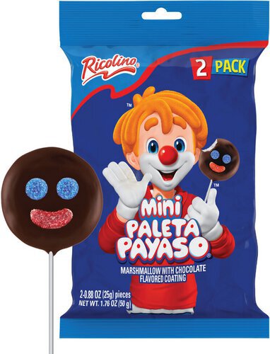 Ricolino Mini Paleta Payaso  Chocolate Marshmallow Lollipop