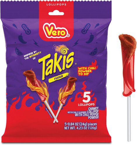 Vero Takis Lollipop Fuego Chamoy Lollipop