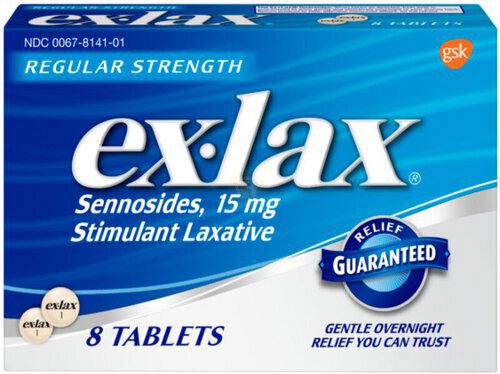 Ex-Lax Regular Strength Stimulant Laxative Pills, 8 count