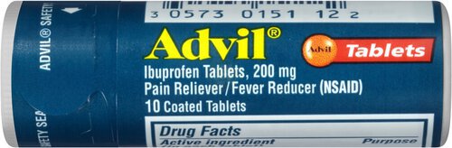 Advil Pain Reliever and Fever Reducer, Ibuprofen 200mg for Pain Relief - 10 Coated Tablets