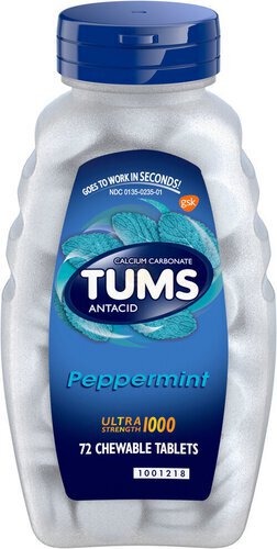 TUMS Chewable Antacid Tablets for Ultra Strength Heartburn Relief, Peppermint - 72 Count