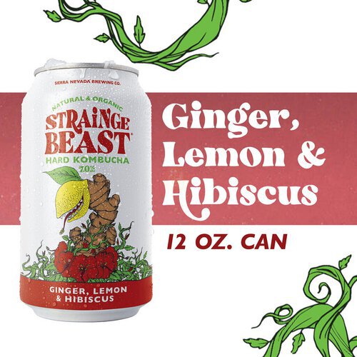 Strainge Beast Ginger, Lemon & Hibiscus Hard Kombucha