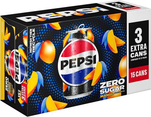 Pepsi Zero Sugar With A Splash Of Mango Natural Flavor    