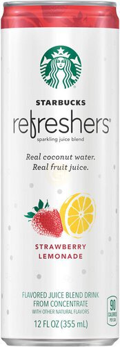 Starbucks Refreshers Sparkling Juice Blend Strawberry Lemonade Flavored
