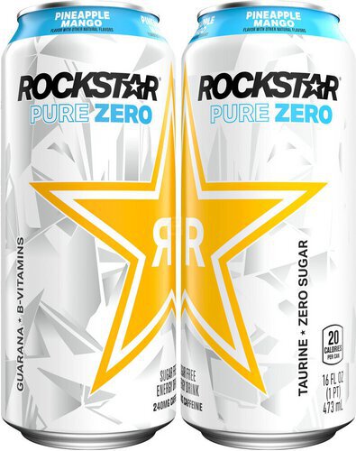 Rockstar Pure Zero Energy Drink Pineapple Mango