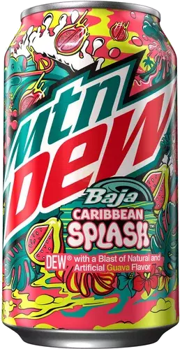 Mtn Dew Baja Blast Soda Caribbean Splash  Guava 