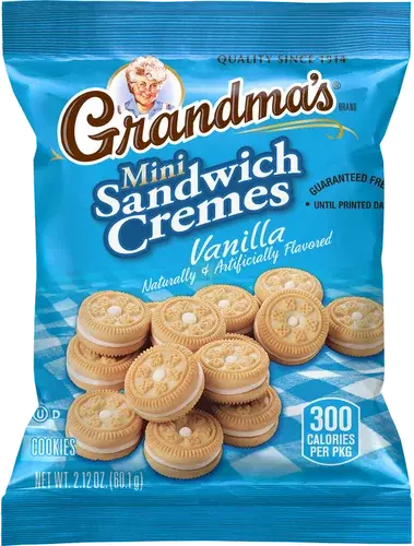 Grandma's Mini Sandwich Cremes Cookies Vanilla  & 