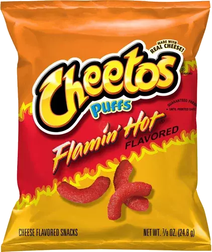 Cheetos Puffs Cheese Flavored Snacks Flamin' Hot Flavored