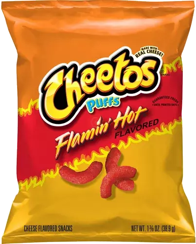Cheetos Puffs Cheese Flavored Snacks Flamin' Hot Flavored