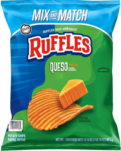 Ruffles Potato Chips Queso Cheese Flavored