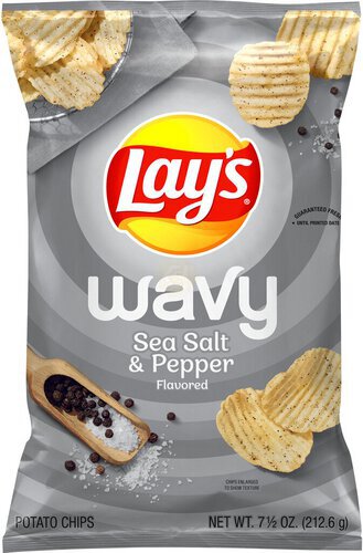 Lay's Wavy Potato Chips Sea Salt & Pepper Flavored  