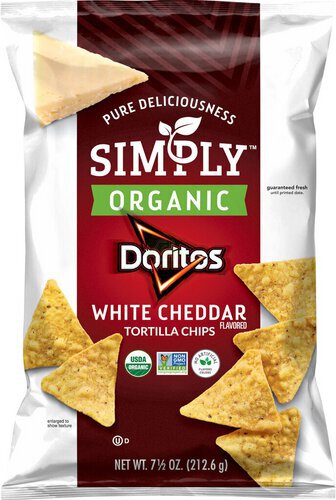 Doritos Simply Organic Tortilla Chips White Cheddar Flavored  
