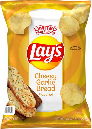 Lay's Potato Chips Cheesy Garlic Bread Flavored
