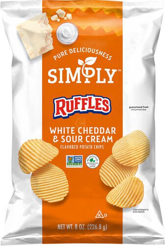 Ruffles Simply Potato Chips White Cheddar & Sour Cream Flavored
