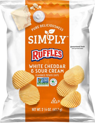 Ruffles Simply Potato Chips White Cheddar & Sour Cream Flavored