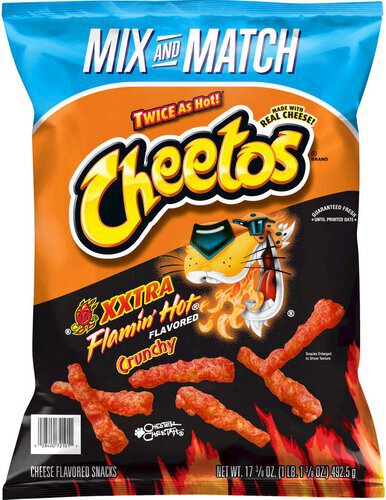 Cheetos Crunchy Cheese Flavored Snacks Xxtra Flamin' Hot Flavored