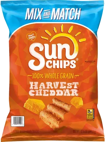 SunChips Flavored Whole Grain Snacks Harvest Cheddar
