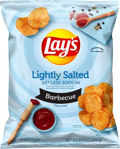 Lay's Potato Chips Lightly Salted Barbecue Flavored