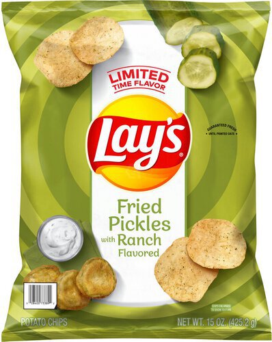 Lay's Potato Chips Fried Pickles With Ranch Flavored 