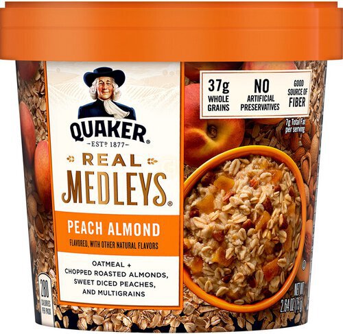 Quaker Real Medleys Oatmeal Peach Almond