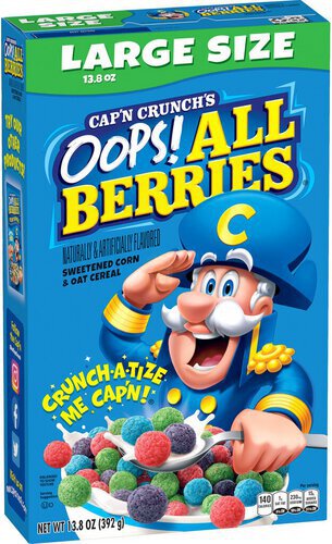 Cap'n Crunch's Sweetened Corn & Oat Cereal Oops! All Berries  & 