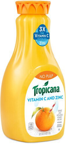 Tropia % Juice No Pulp Orange Juice with Added Vitamin C And Zinc   