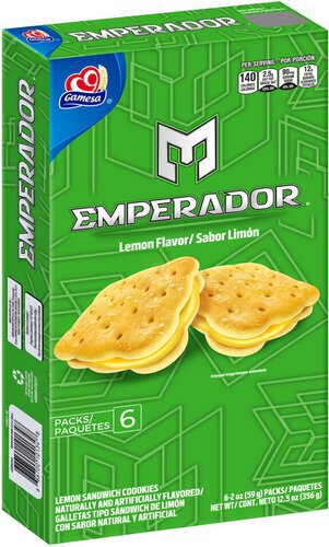 Gamesa Emperador Sandwich Cookies Lemon Flavored 