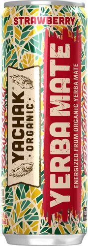 Yachak Organic Sparkling Yerba Mate Zero Sugar Strawberry   Sleek 