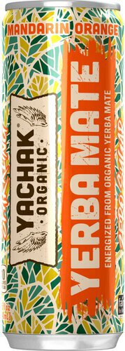 Yachak Organic Sparkling Yerba Mate Zero Sugar Mandarin Orange   Sleek 