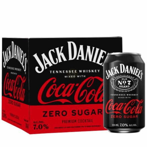 Jack Daniels Coca Cola Zero 4pk 12OZ - Midway Wine & Liquors