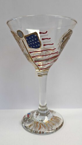 Martini Firework Glass Handpainted