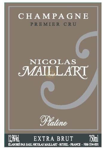 Nicolas Maillart Champagne 1er Cru Extra Brut Platine