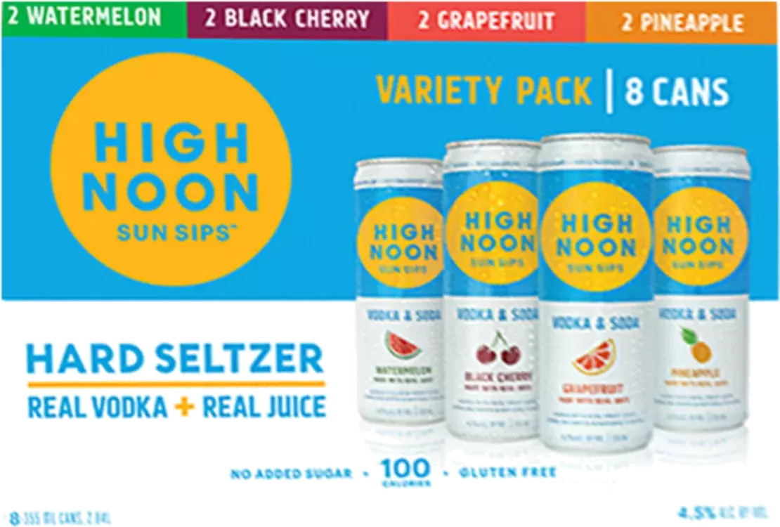 HIGH NOON VODKA SODA VARIETY, 12OZ CAN - Kennett Beverage