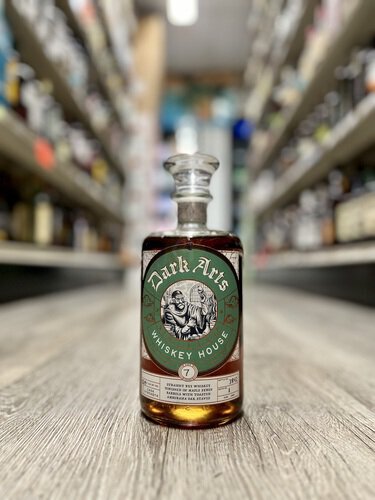 DARK ARTS RYE -FINISHED IN MAPLE SYRUP BARRELS WITH TOASTED AMBURANA STAVES.