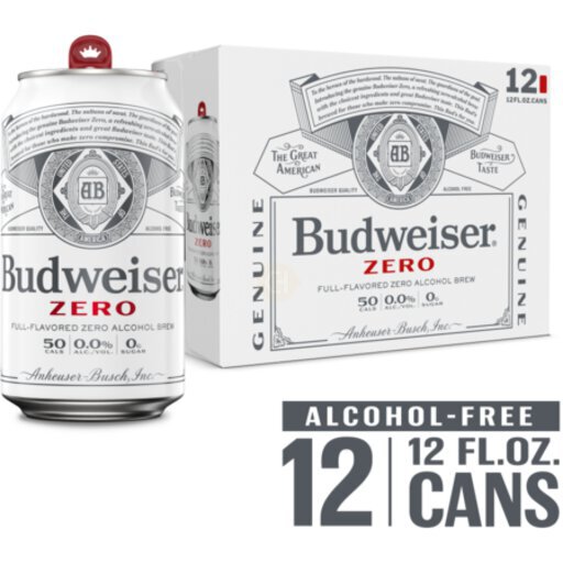 BUDWEISER ZERO NON-ALCOHOLIC 12OZ - The Fridge Wholesale