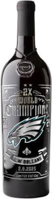 PHILLY EAGLES 2X CHAMPION BLACK ETCHED CABERNET SAUVIGNON